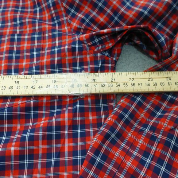 Banana Republic Shirt Mens Medium Slim Fit Tech Stretch Button Up Red Plaid NWT - Picture 9 of 12